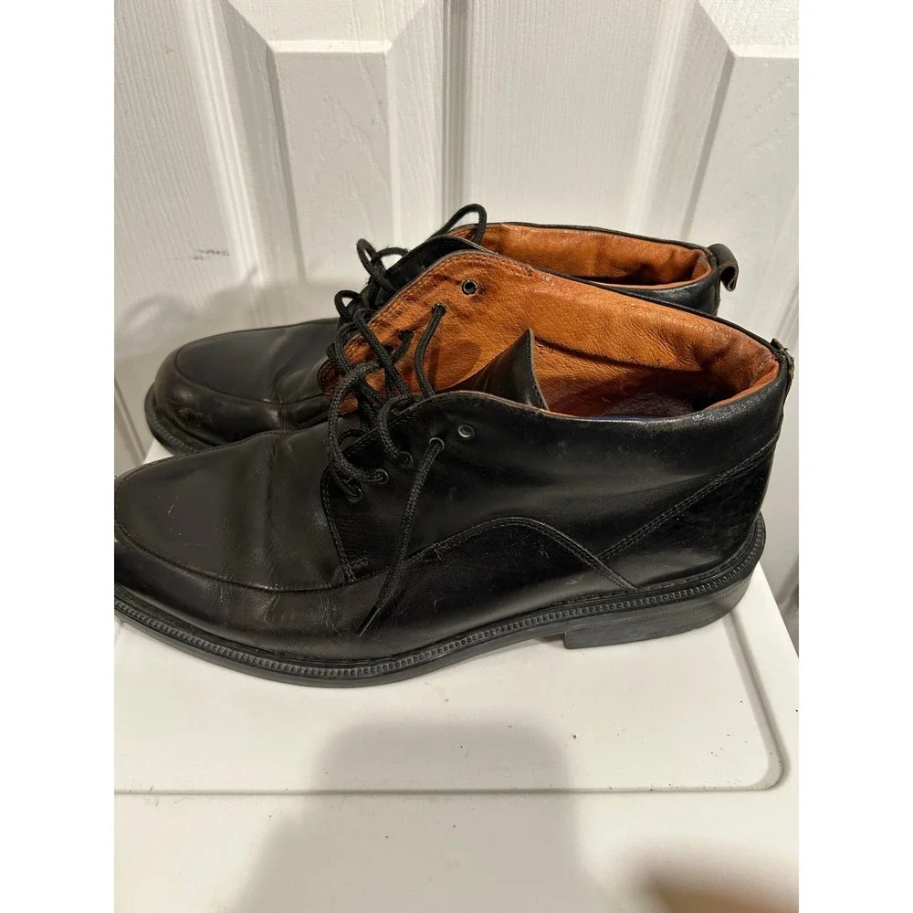 Johnston & Murphy Black Leather Chukka Boots Mens Size‎ 11 Mid Top